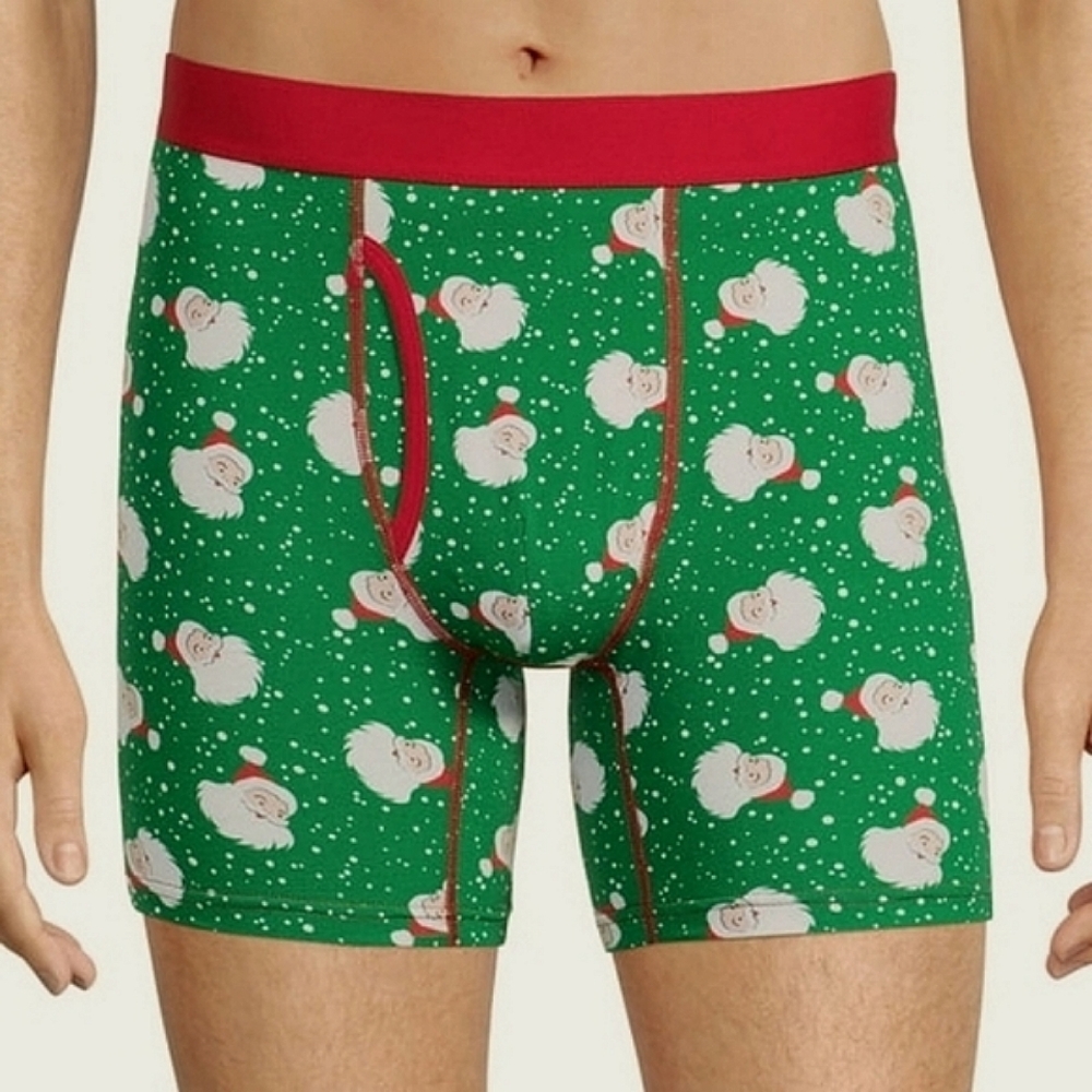 Santa print boxer briefs